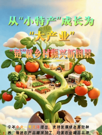 【理响中国】AI动图海报:从“小特产”到“大产业”,“链”就乡村振兴新图景