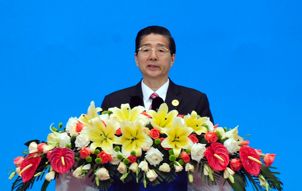 国务委员,中央政法委副书记,公安部部长郭声琨发表主旨演讲