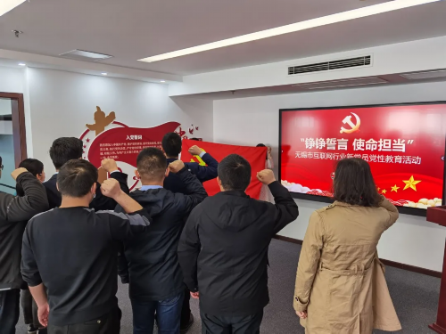 江苏无锡市互联网行业党委组织开展新党员"铮铮誓言,使命担当"党性