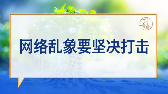 习言道｜网络乱象要坚决打击